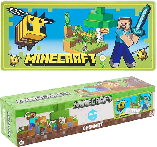 Minecraft Desk Pad for Kids and Teenagers, Non-Slip Desk Mouse Mat 80 x 35cm - Gamer Gifts (Green)