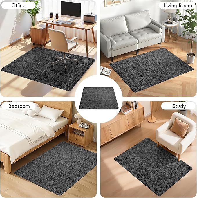 Office Chair Mat,40"x55" Anti-Slip Waterproof Hardwood Floor Chair Mat,Heavy Duty Floor Protector Rolling Chairs for Home Office(Black)