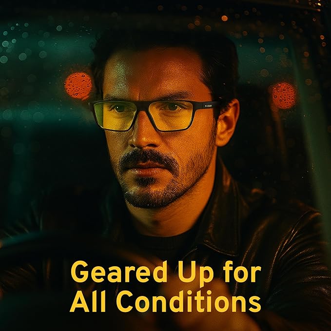 Titan Gaming Glasses, Blue Light Blocking, Night Driving Glasses for Men, Computer Protection, Gift for Gamers