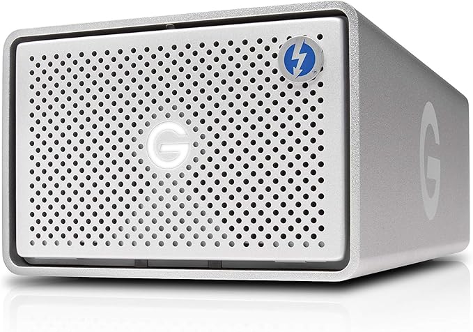 G-Technology 20TB G-RAID with Thunderbolt 3, USB-C (USB 3.1 Gen 2), and HDMI, Removable Dual Drive Storage System, Silver - 0G05763-1