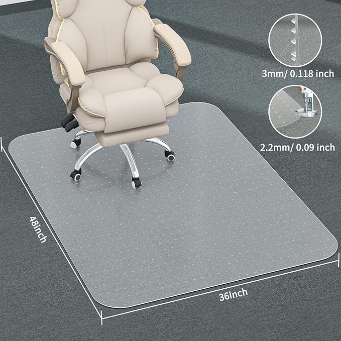 Office Chair Mat for Carpet, 36" X 48" 2Pcs