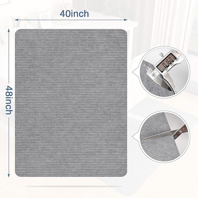 Placoot Desk Chair Mat for Hardwood Floor Corduroy Surface 55''x35'' Office Chair Floor Mat for Rolling Chairs, Under Desk Low-Pile Office Rug