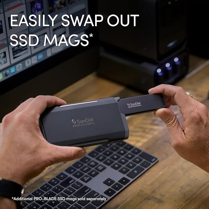 SanDisk Professional 1TB PRO-Blade Transport - Portable and Modular NVMe SSD, Up to 2000MB/s, USB-C, USB 3.2 gen 2x2, Solid State Drive - SDPM2NB-001T-GBAND