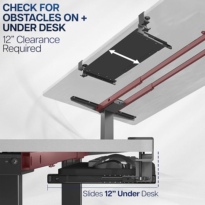 VIVO Small Keyboard Tray, Under Desk Pull Out with Extra Sturdy C Clamp Mount System, 20 (26 Including Clamps) x 11 inch Slide-Out Platform Drawer, Dark Walnut Top, Black Frame, MOUNT-KB05ES-D