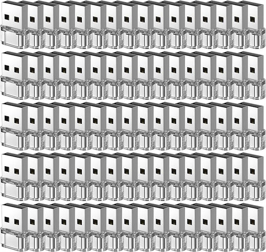 100 Packs USB A to USB Clear Adapter,USB C Female to A Male Charger Converter Compatible with Apple Watch Ultra iWatch 8 7,iPhone16 15 14 13 Pro Max Plus,iPad 9 10 Air 5 Mini 6,Car,Galaxy S23