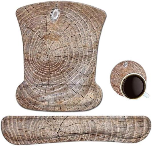 ToLuLu Keyboard Wrist Rest Mouse Pad Support, Gel Ergonomic Mouse Pads for Computer Laptop PC, Comfortable Durable Mousepad Keyboard Wrist Rests for Easy Typing Pain Relief, Wood Art