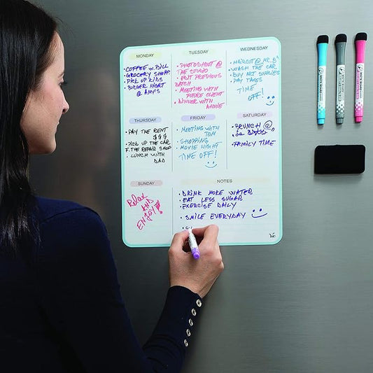 13x10 inch Dry Erase Magnetic Calendar - Whiteboard for Refrigerator