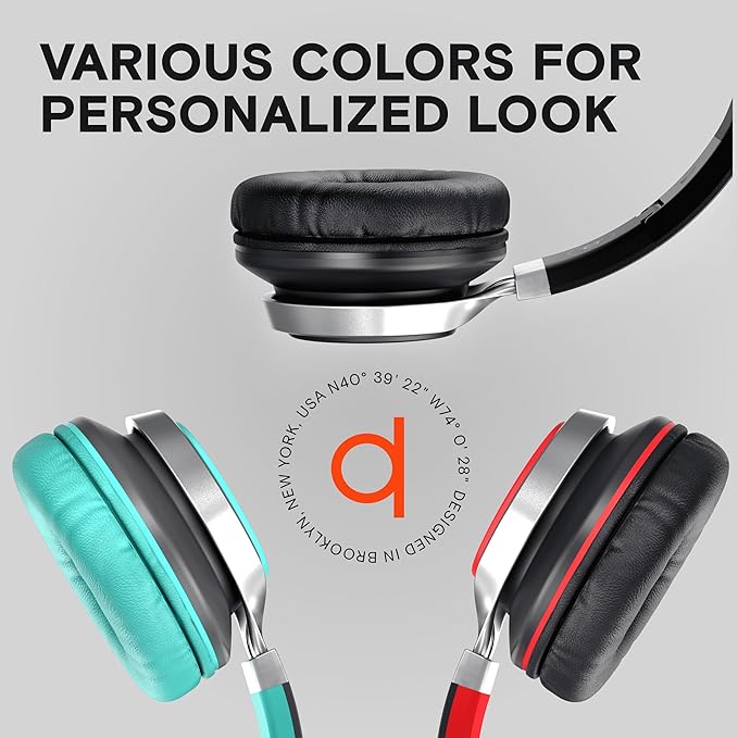 ARTIX CL750 Wired Headphones with Mic & Volume Control — Noise Isolating On-Ear Headphones for Computer and Laptop Wired, Plug in Corded Headphone with Wire (Foldable, Aux Jack 3.5mm)