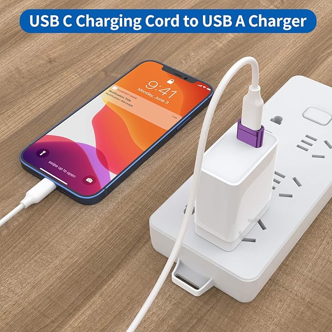 USB C Female to USB Male Adapter (4-Pack),Type C to USB A Charger Cable Adapter for iPhone 11 12 13 14 15 Pro Max,Samsung Galaxy S24 S23 S22 Ultra,Google Pixel 7 6 5,iWatch Watch Series 7 SE,AirPods
