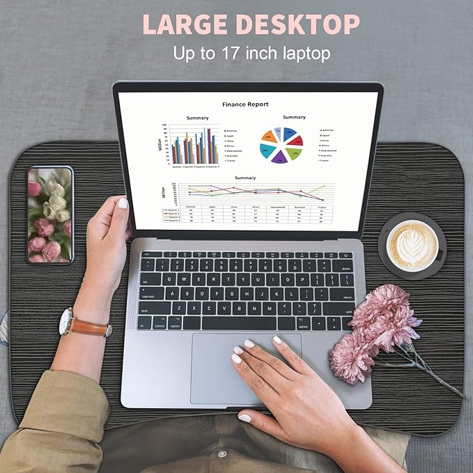 Fayquaze Lap Laptop Desk, Portable Foldable Laptop Bed Table with Storage Drawer and Cup Holder, Lap Desk Lap Bed Stand Tray Table Serving Tray for Eating, Reading and Working