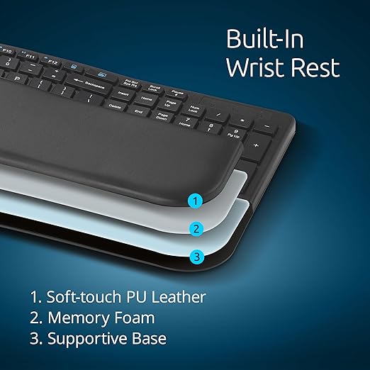 Kensington Pro Fit Ergo KB680 EQ Wireless Keyboard, Bluetooth & 2.4GHz Connection, Rechargeable, Ergonomic Design, Split-Keyboard (K72485NA)