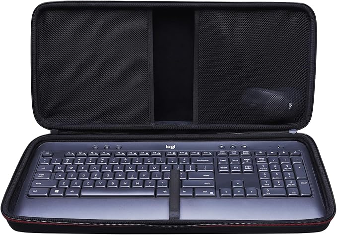 LTGEM Case Compatible with Logitech MK540 Advanced Wireless Keyboard and Mouse Combo, Office Travel Carrying Storage Bag - Black(Case Only)