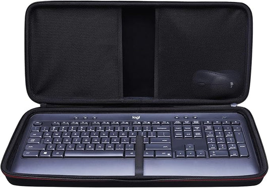 LTGEM Case Compatible with Logitech MK540 Advanced Wireless Keyboard and Mouse Combo, Office Travel Carrying Storage Bag - Black(Case Only)