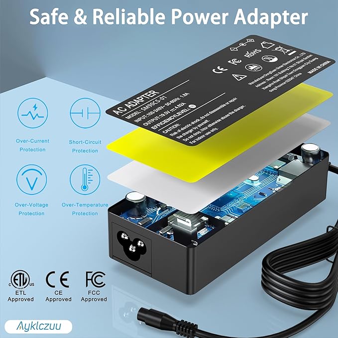 90W Universal Laptop Charger Adapter Replacement for HP Dell Acer Asus Lenovo Toshiba Samsung Sony Google MacBook Fujitsu Gateway Notebook Ultrabook Chromebook Power Supply Cord with 16 Tips