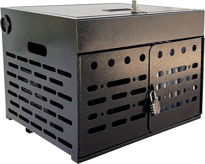16-Device Charging Cabinet with Combination Lock – Secure Metal Laptop & Tablet Charging Station, Charging Cart with Cable Management and Charger Organization for Classroom or Office