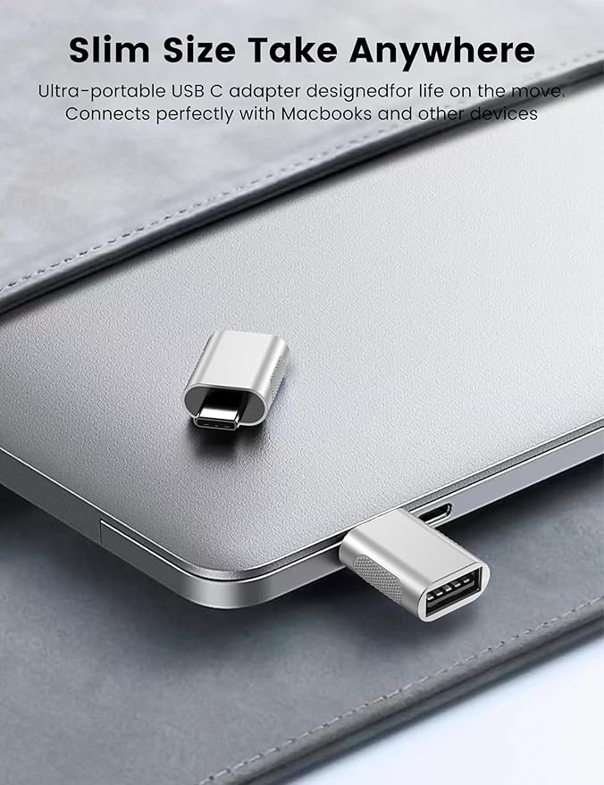 USB C Adapter (4 Pack), C Male to USB Female Converter, A Female to Type C Male Adapter Compatible with MacBook Pro, Chromebook, Surface Book, USB C hub, Cellphon and More Type C Devices