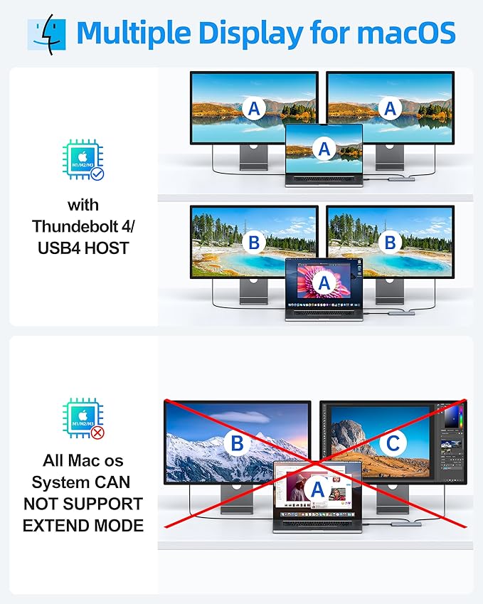 Selore USB-C Splitter with Dual 4K@60Hz Video Output,USB-C to USB-C Hub Dual Video Monitor with DP Alt Mode,10Gbps Data Transfer,100W PD,Docking Station Dual Monitor for Laptop iPad Dell HP and More