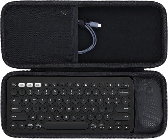 Lebakort Hard Carry Case Compatible with Logitech Pebble Keys 2 Combo K380s K380 Keyboard + M350 Pebble Mouse Combo (Black Case)