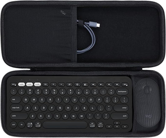 Lebakort Hard Carry Case Compatible with Logitech Pebble Keys 2 Combo K380s K380 Keyboard + M350 Pebble Mouse Combo (Black Case)