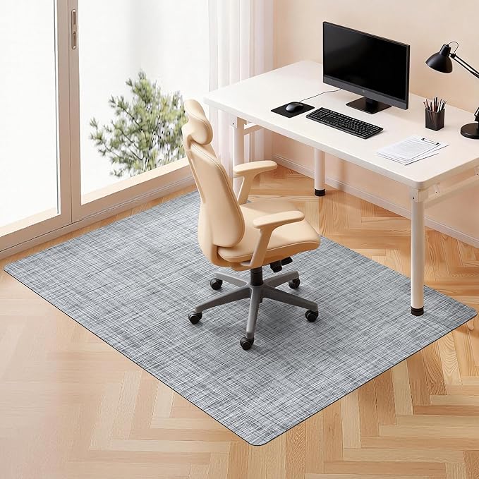Office Chair Mat,48"x60" Anti-Slip Waterproof Hardwood Floor Chair Mat,Heavy Duty Floor Protector Rolling Chairs for Home Office(Grey)