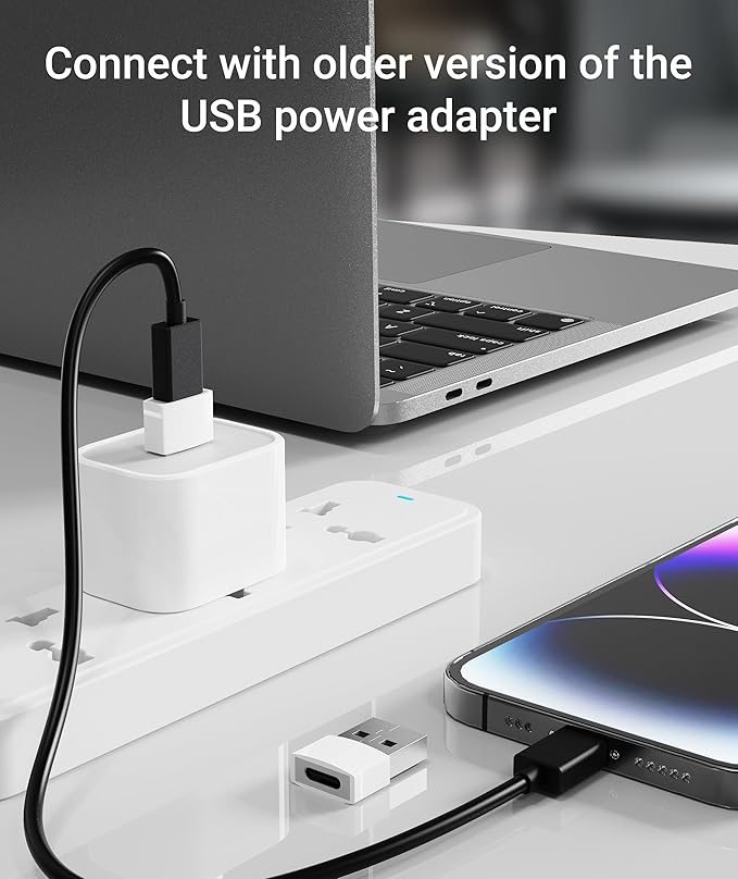 Syntech USB to USB C Adapter 4 Pack, Type C Female to USB Male Converter Power Charger Cable Adapter Compatible with MagSafe Apple Watch Series 10/SE/Ultra 2 iPhone 17 E Air Pro Max AirPods Pro, White