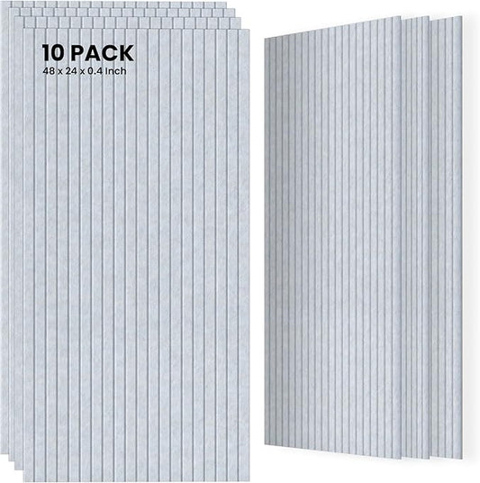 10 Pack Sound Proof Panels for Walls, 47.2 x 23.6 x 0.35 Inch Sound Deadening Panels,Large Acoustic Panels for Media Room, Office and Studio,Light Camel