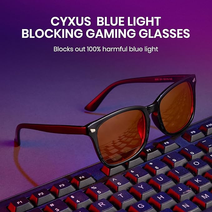 Cyxus Blue Light Glasses Men Women Reduce Eye Strain UV Blocking for Office Work Computer Screen 8082