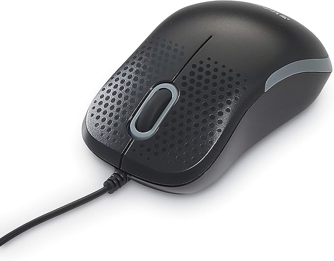 Verbatim USB Silent Corded Optical Mouse - Computer Wired Noiseless and Silent Click Mouse for Mac and PC - Black
