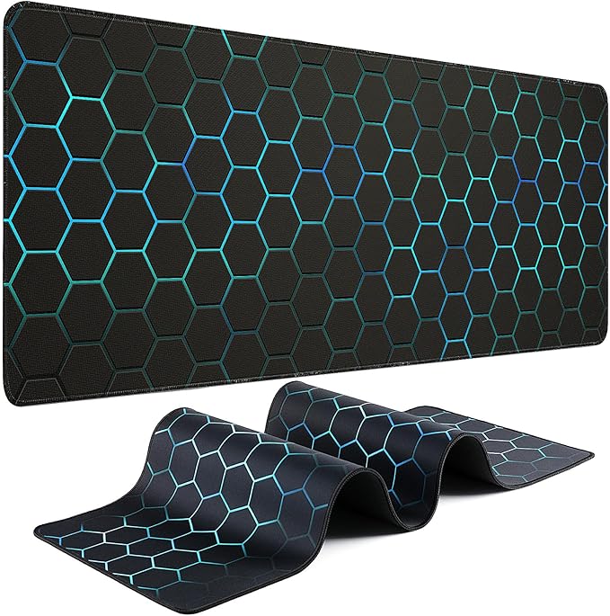 Gaming Mouse Pad - (31.5"×11.8") Honeycomb Large Mouse Pads for Desk - Desk Mat for Keyboard and Mouse with Non-Slip Base, Desks Pad Matfor Game/Office & Home
