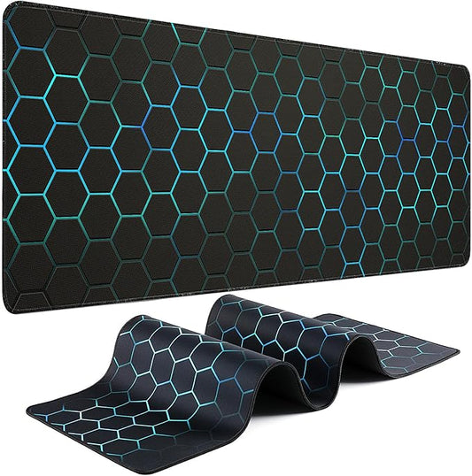 Gaming Mouse Pad - (31.5"×11.8") Honeycomb Large Mouse Pads for Desk - Desk Mat for Keyboard and Mouse with Non-Slip Base, Desks Pad Matfor Game/Office & Home