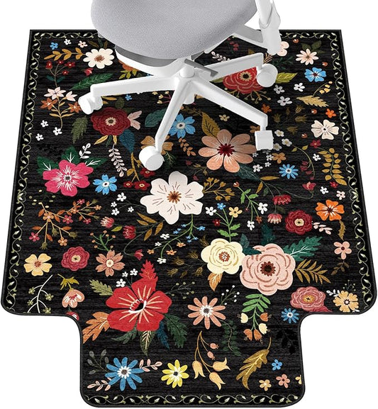 Office Chair Mat for Hardwood Floor & Tile Floor,36"X 48" Heavy Duty Desk Chair Mat for Hard Floors, Under Desk Rug for Rolling Computer Chair,Anti Slip,Low Pile Carpet Protector-Convex Colorful