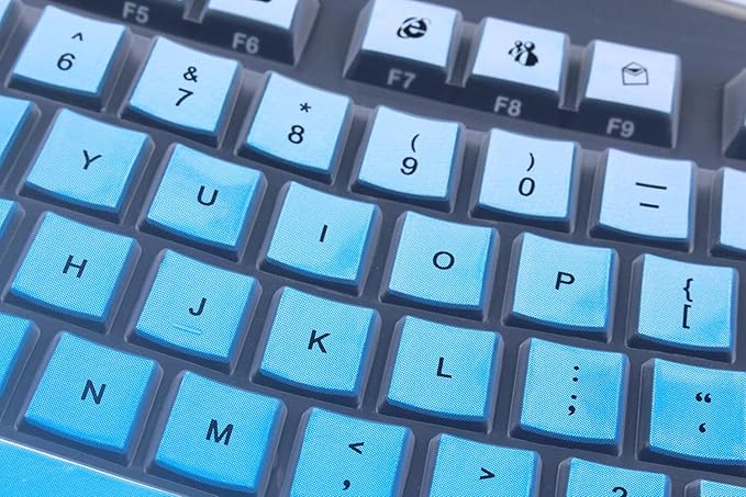 Silicone Keyboard Skin Cover Compatible for Logitech K350 MK550 MK570 Wireless Wave Keyboard, Logitech K350 MK550 MK570 Keyboard Skin (Ombre Blue)