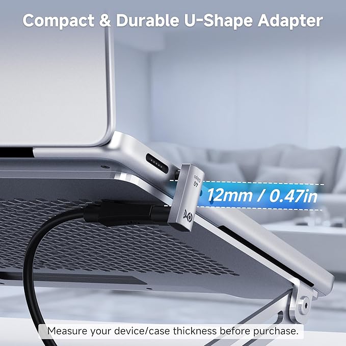 Cable Matters 2-Pack 40Gbps U-Shape 180 Degree USB C Adapter - 12mm / 0.47 in, [4K@240Hz Video, 240W Charging, 40Gbps Data Transfer], USB C Angle Adapter for iPhone 17, Nintendo Switch 2, Tablets