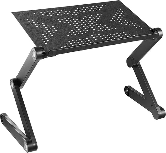Mount-It! Adjustable Laptop Stand & Lap Desk, Large Aluminum Laptop Tray with 360° Rotating Legs, Portable Sit-Stand Laptop Desk for Bed, Couch, Desk & Floor, Ventilated Surface