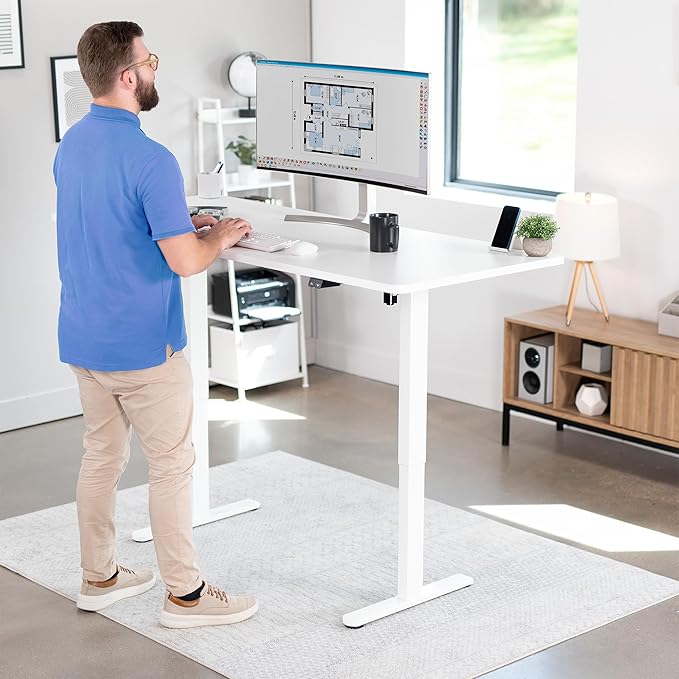 VIVO Electric 71 x 30 inch Stand Up Desk, Height Adjustable, White Top White Frame, Home and Office Furniture Sets, DESK-KIT-0W7W