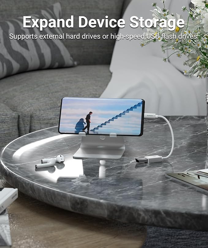 Syntech USB Type C to USB Adapter, Aluminum Alloy, Male to Female, 5 Gbps Transfer Speed, Compatible with iPhone, MacBook, iPad, Pixelbook, Dell, Surface, Lenovo, Samsung Galaxy