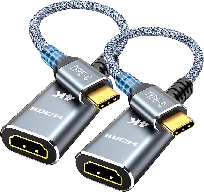 Highwings 4K USB C to HDMI Cable Adapter 2PACK, High Speed USB Type C to HDMI Adaptor, [Thunderbolt 3/4 Compatible] with iPhone 15 Pro/Max, MacBook Pro/Air, iPad Pro, iMac, XPS, Galaxy S8-S23