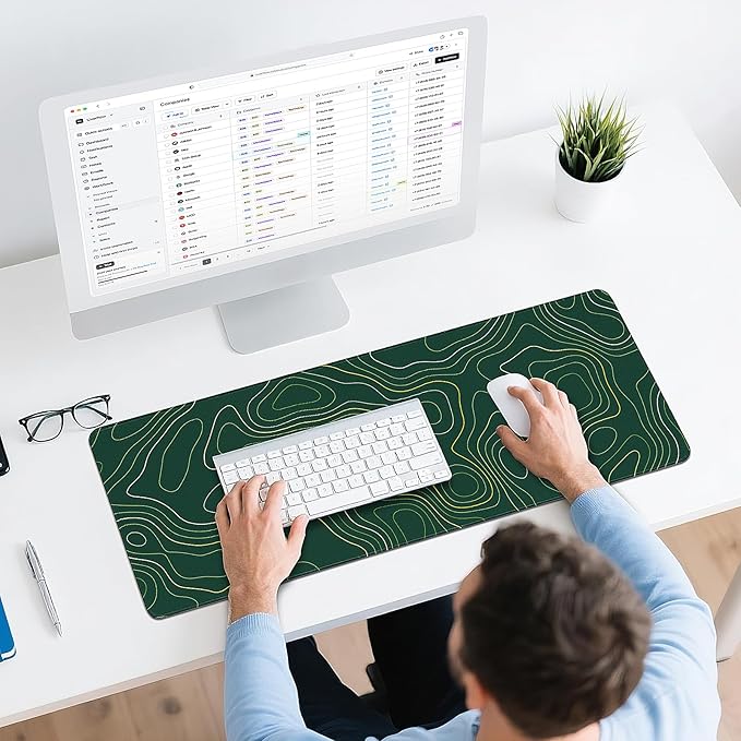 Gaming Mouse Pad - (31.5"×11.8") Topographic Large Mouse Pads for Desk - Desk Mat for Keyboard and Mouse with Non-Slip Base, Desks Pad Matfor Game/Office & Home