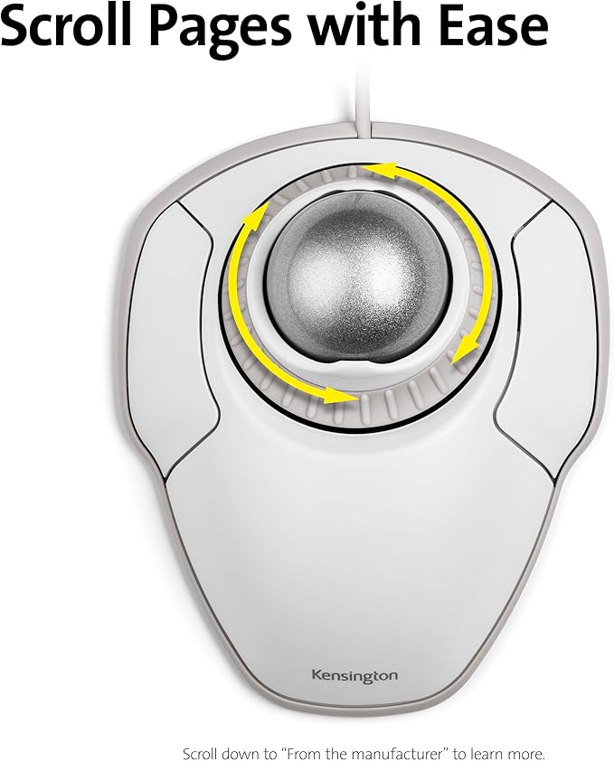 Kensington Orbit Trackball Mouse with Scroll Ring (White) (K72500WW)