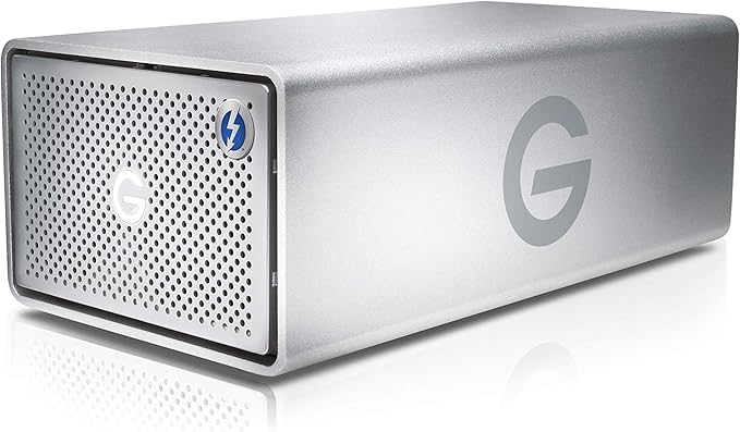 G-Technology 36TB G-RAID with Thunderbolt 3, USB-C (USB 3.1 Gen 2), and HDMI, Removable Dual Drive Storage System, Silver - 0G10810-1