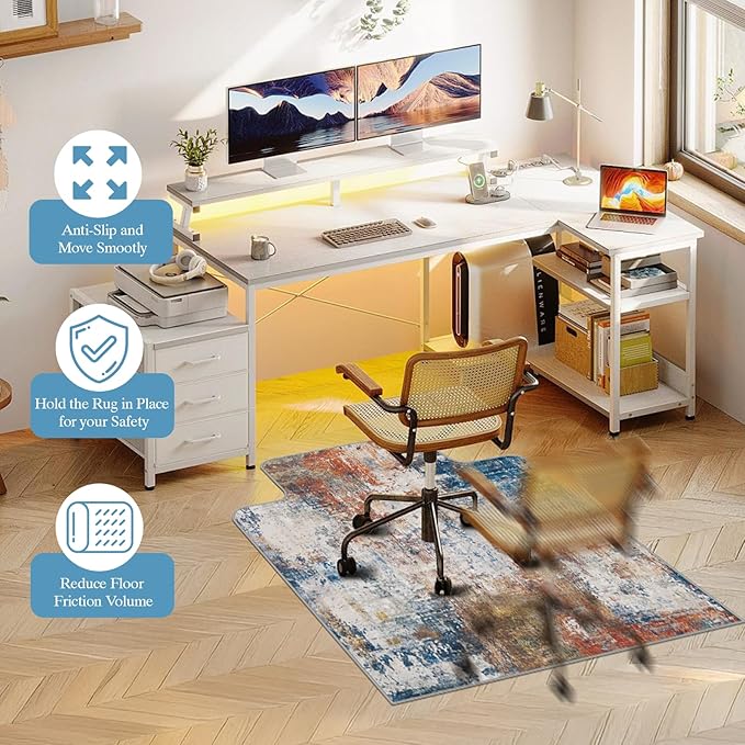 Office Chair Mat for Hardwood Floor & Tile Floor,36"X 48" Heavy Duty Desk Chair Mat for Hard Floors, Under Desk Rug for Rolling Computer Chair,Anti Slip,Low Pile Carpet Protector-Convex Multii