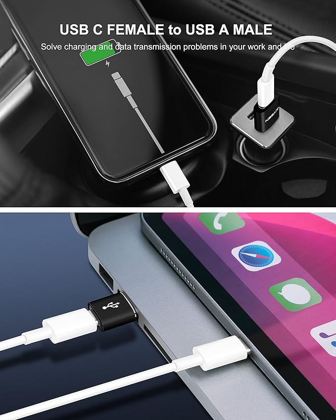 Upgraded USB C Female to USB A Male Adapter,Type C to USB A Charger Cable Converter for Apple iWatch 7 AirPods,MacBook,iPhone 11 12 13 14 Pro Max,iPad mini 6,Samsung Galaxy S20 S21 S22 (4Pack)