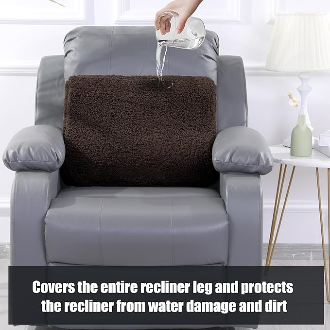 HOMBYS Extra Large Recliner Leg Pillow, Sherpa Foam Foot Rest for Sleeping Rest, Wave Shape Recliner Cushion, Multipurpose Footrest Extender, Back & Lumbar Pillow for Bed Sofa,(Coffee)