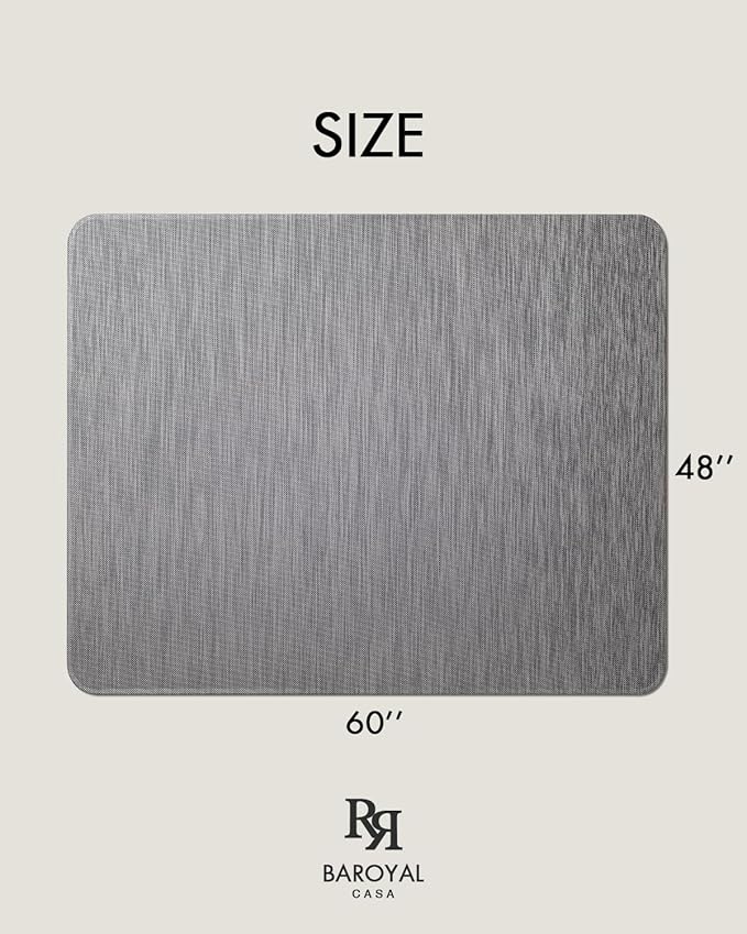 Office Chair Mat for Hardwood Floor Under Desk Computer Rolling Chair Mat for Wood/Tile Floor Non-Slip Heavy Duty Desk Rug PVC Plastic Hard Floor Protector 48" x 60" (Gray)