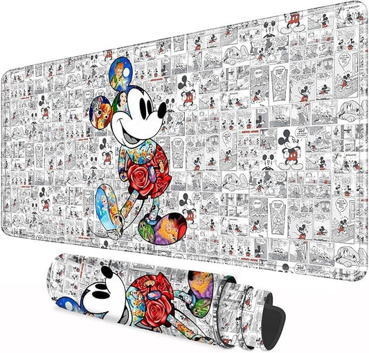 Mouse Pad Cute Character Design Stitched Edge Mousepad Non-Slip Rubber Desk Pad Funny Table Mat for Gaming and Gift(13.8 x 31.5 Inch)