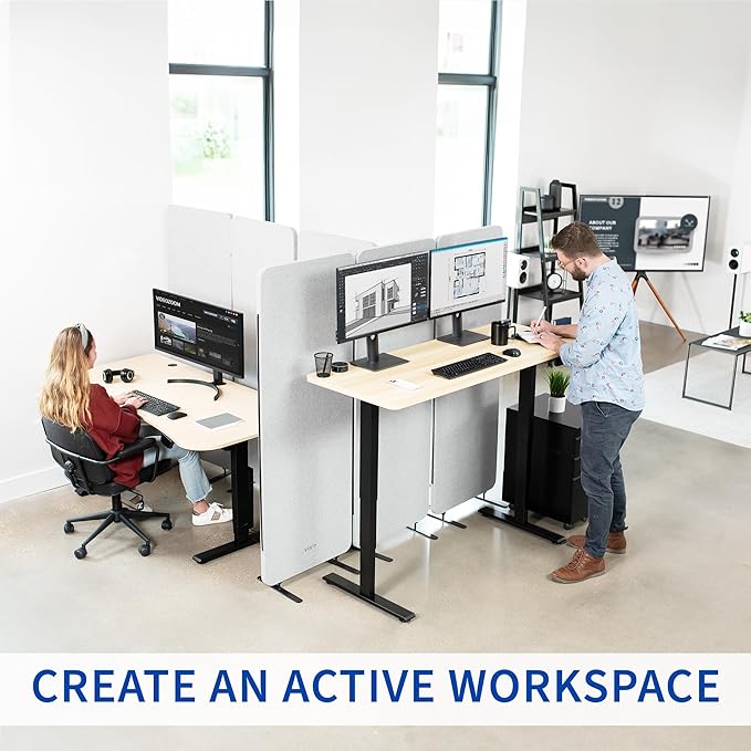 VIVO Electric Stand Up Desk Frame Workstation with Memory Touch Pad, Single Motor Ergonomic Standing Height Adjustable Base, White, DESK-V102EW