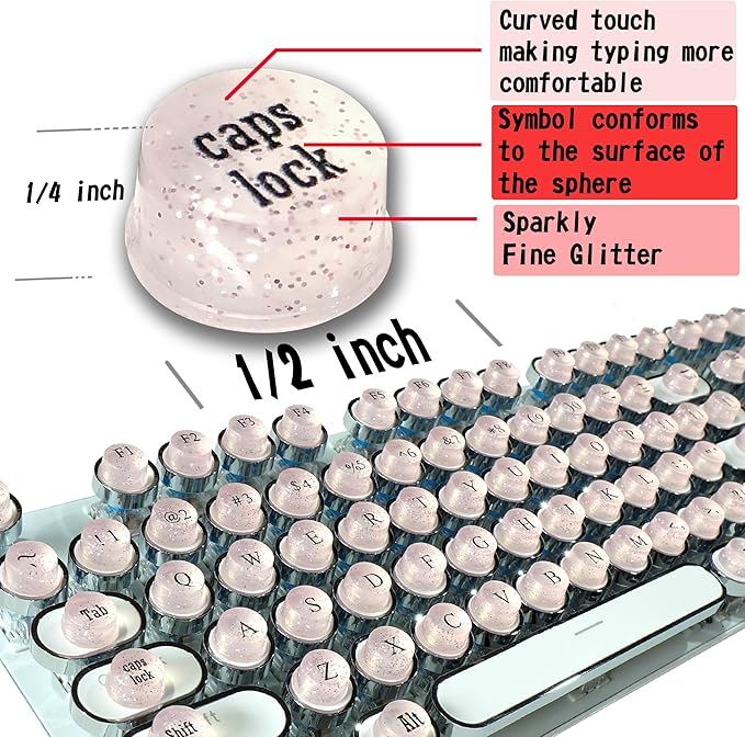 Full Keyboard Keys Riser for Long Nails Typing and Gaming, 128 Pcs Self-Adhesive Symbolic and Alphanumeric Silicone Keys for Keyboards and Laptop (Pink-Cylinder)