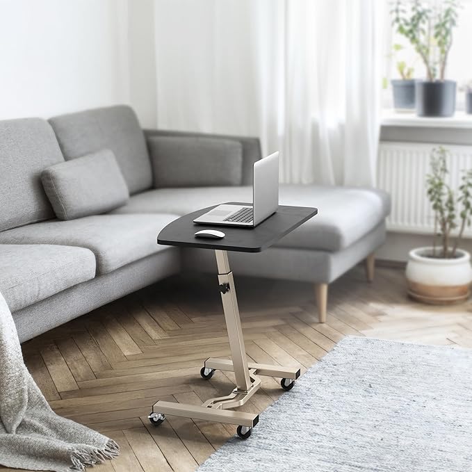 Height Adjustable Mobile Laptop Stand Desk Rolling Cart, Height Adjustable from 28'' to 33''