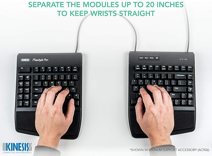 KINESIS USB-A Freestyle Pro Quiet Ergonomic Split Mechanical Keyboard (Cherry MX Silent Red Switches)