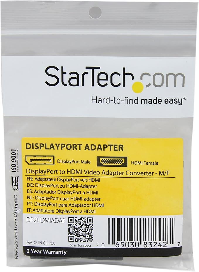 StarTech.com DisplayPort to HDMI Video Adapter Converter - M/F